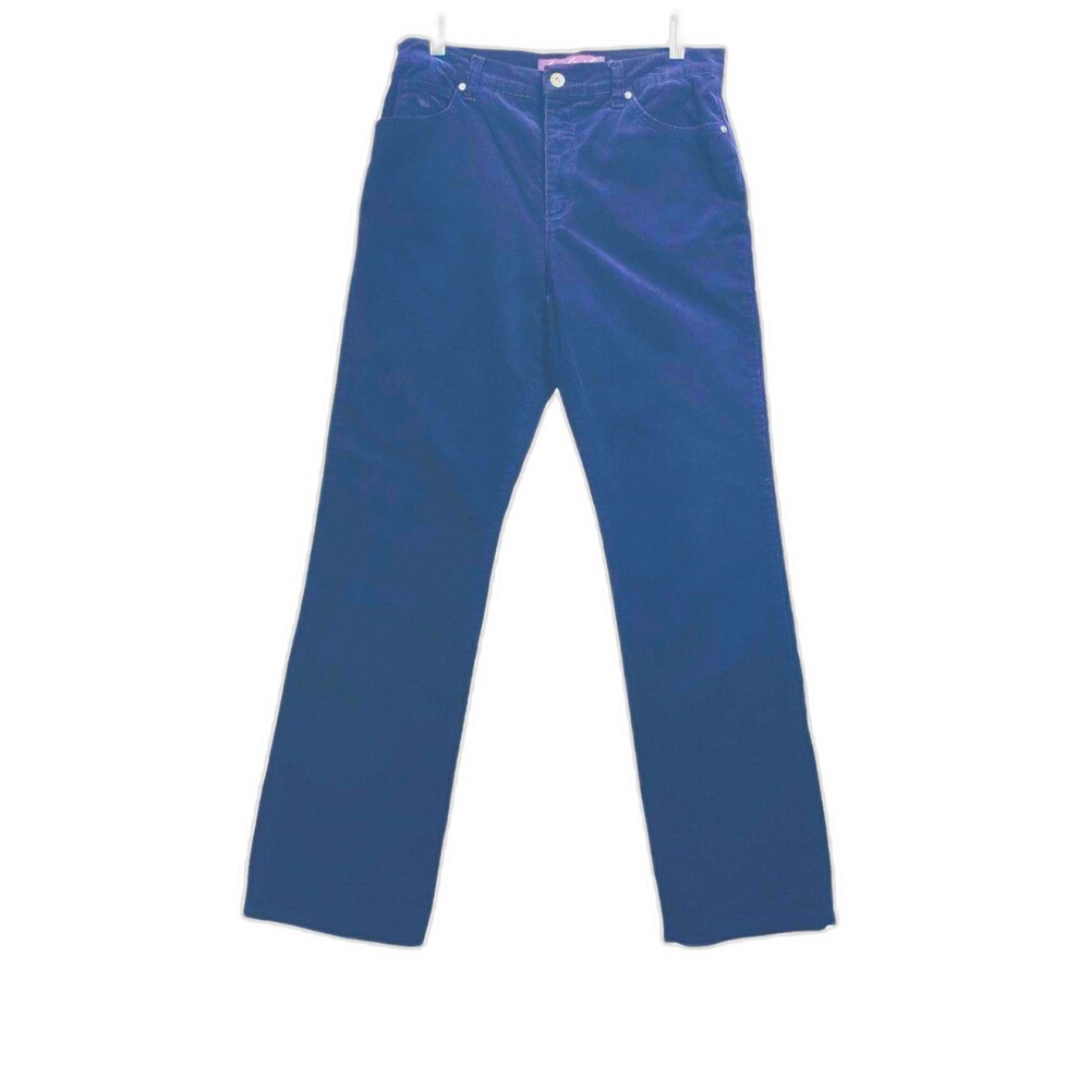 Gloria Vanderbilt Pants Women's 10 Straight Leg Zip Corduroy Midnight Purple